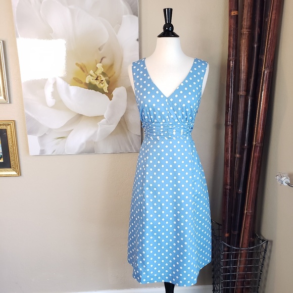 boden blue polka dot dress